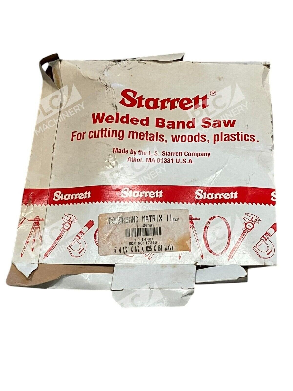 Starrett 17395 5'-4-1/2"X1/2"X.025"X18TWavy Bandsaws Powerband Matrix II 1 2GM81