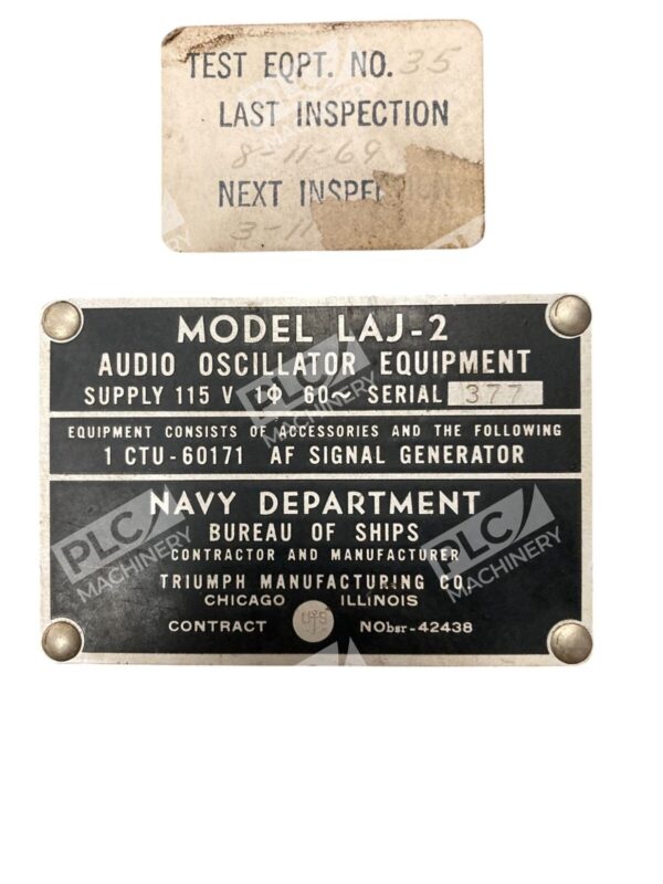 Triumph US Navy Bureau of Ships Audio Oscillator Model LAJ-2 - Image 2