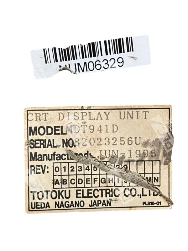 Totoku Electric CRT Display Unit MDT941D - Image 2