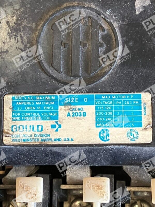 Gould Circuit Breaker 20A 600VAC Size 0 A203B - Image 2