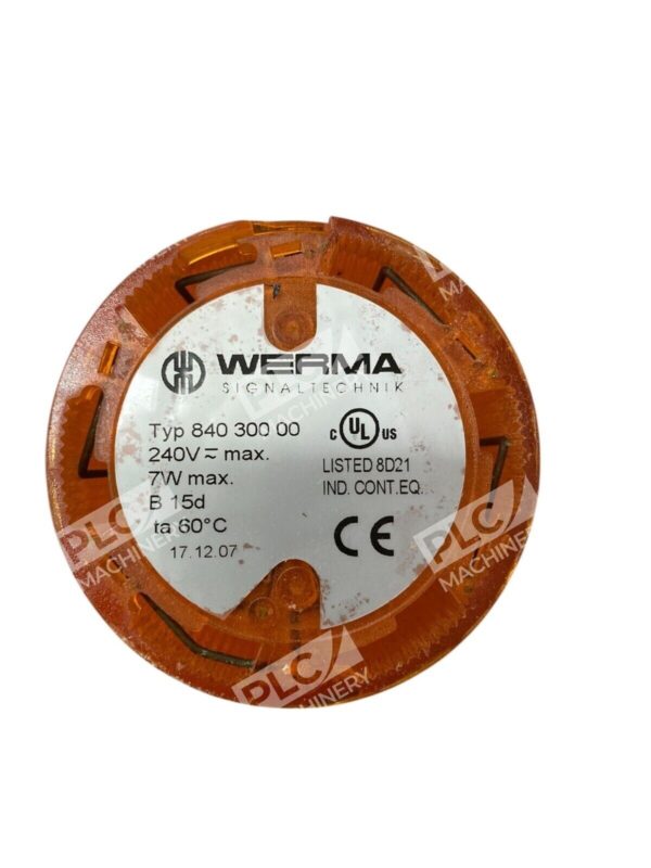 Werma Signaltechnik 7W Amber Stack Light 840-300-00 - Image 2