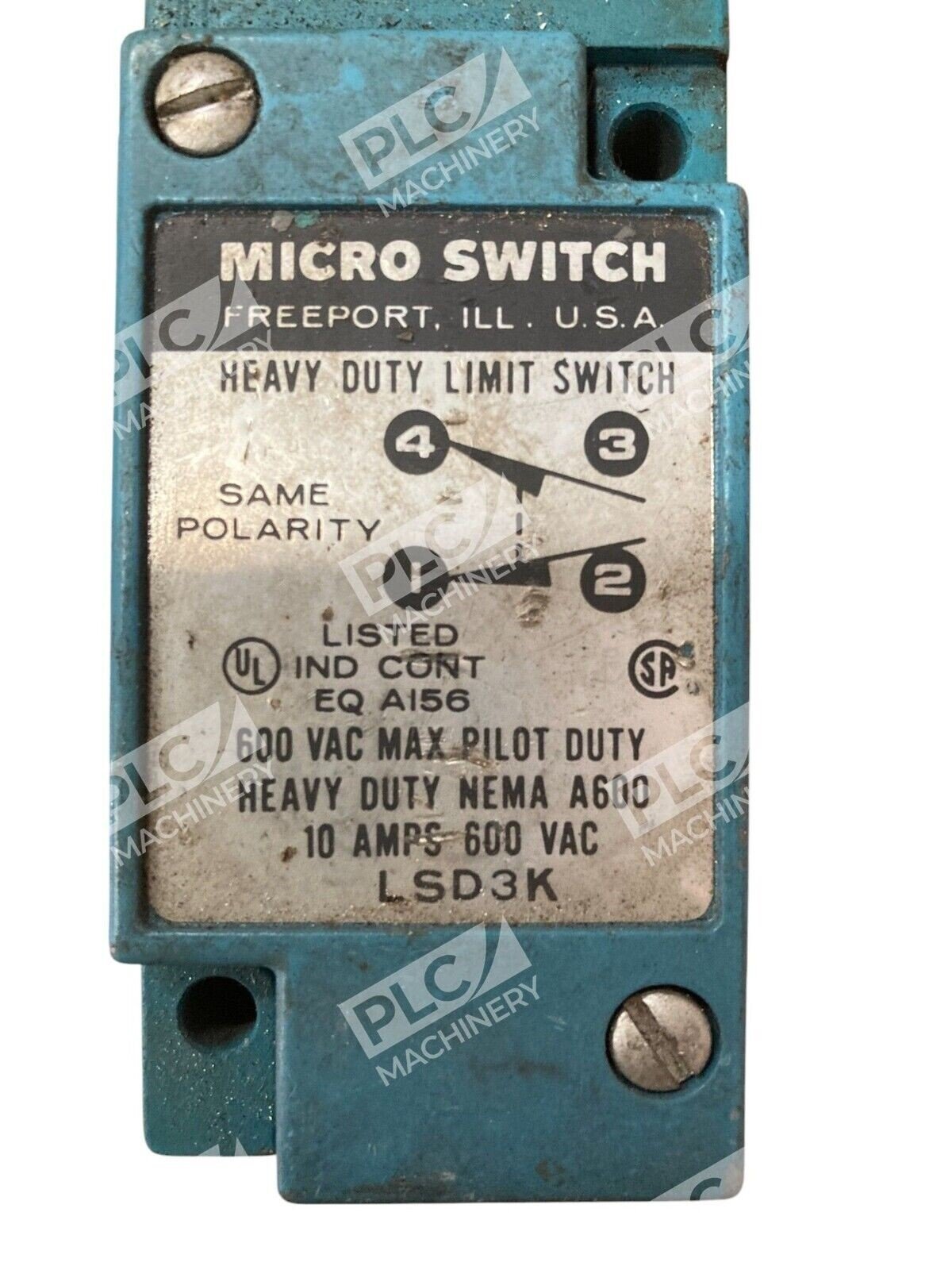 Micro Switch 600VAC 10A NEMA A600 Heavy Duty Limit Switch LSD3K - Image 2