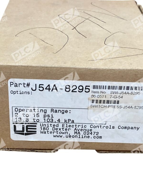 United Electric UE 2-15PSI 13.8-103.4kPa Pressure Switch J54A-8295 - Image 2