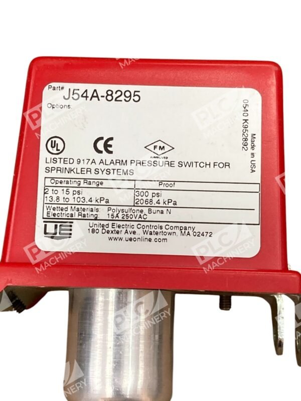 United Electric UE 2-15PSI 13.8-103.4kPa Pressure Switch J54A-8295 - Image 7