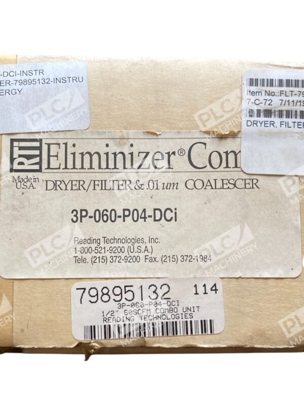 RTi Eliminizer Combo Dryer Filter & 0.01um Coalescer 3P-060-P04-DCi - Image 2