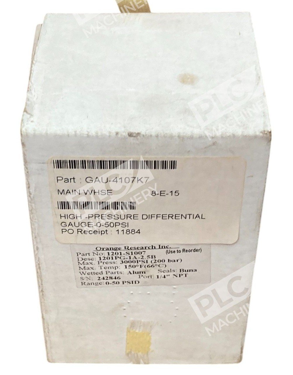 Orange Research 1201-S1007 3000PSI 0-50PSI Pressure Gauge 1201PG-1A-2.5B