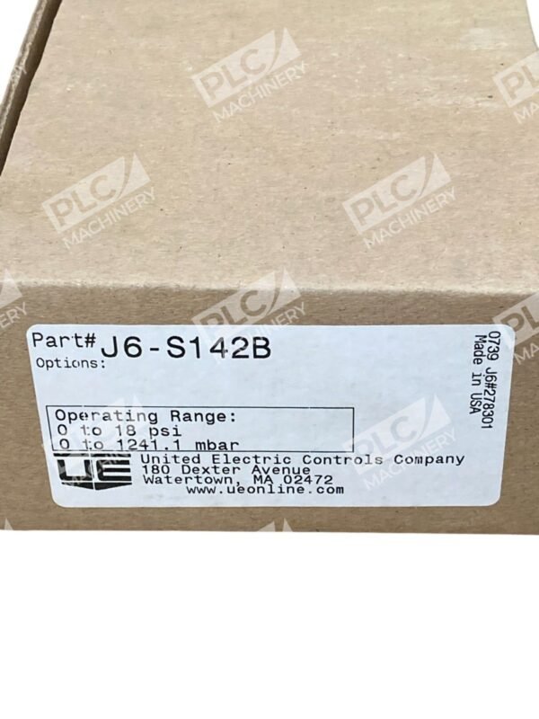 United Electric UE 549A 0-18PSI 25PSI Pressure Switch J6 S142B - Image 2