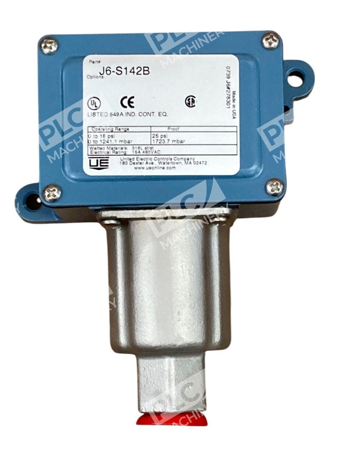 United Electric UE 549A 0-18PSI 25PSI Pressure Switch J6 S142B - Image 7
