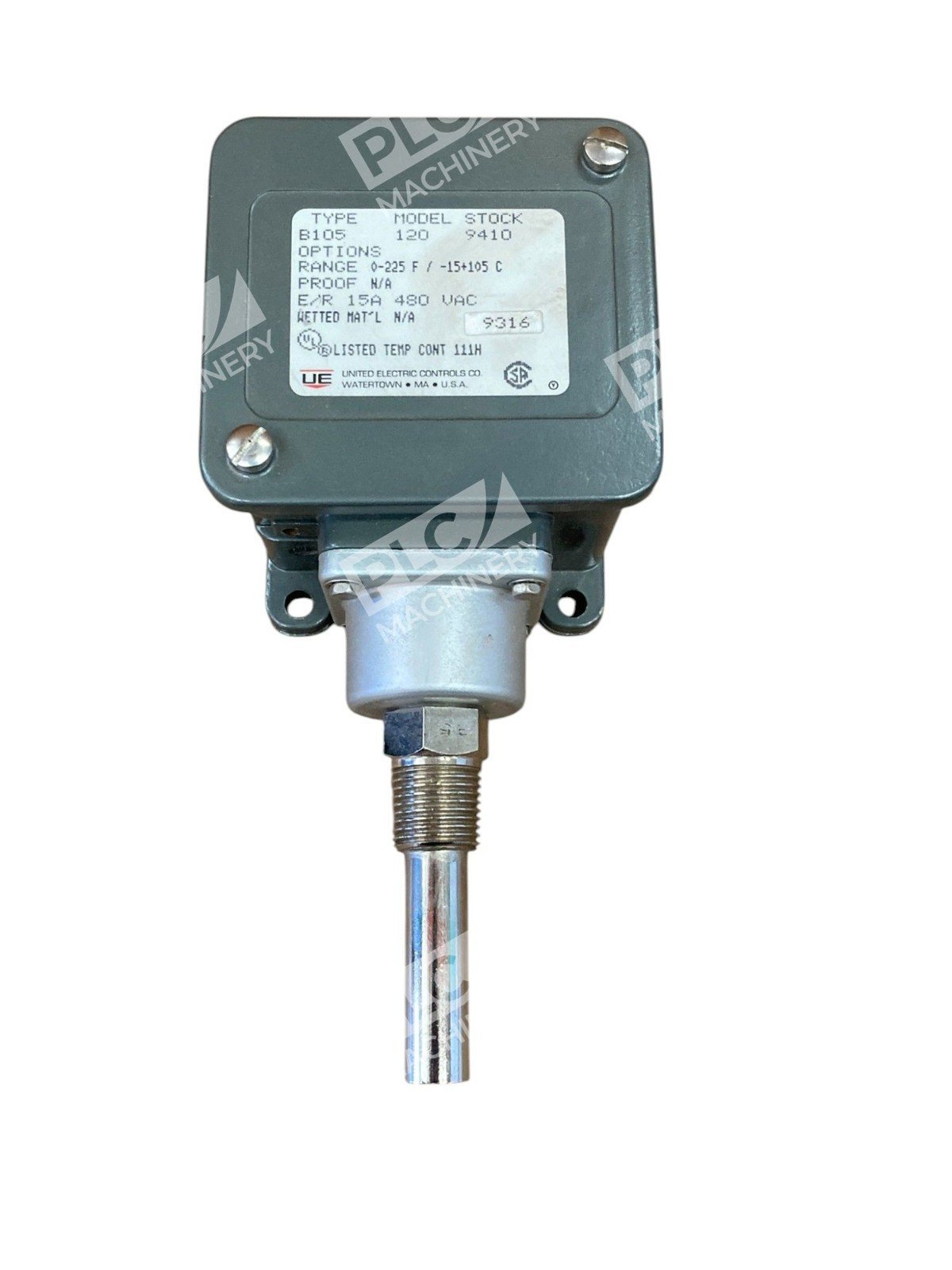 United Electric UE 0-255F 15A 480VAC Temperature Controller B105 120 9410