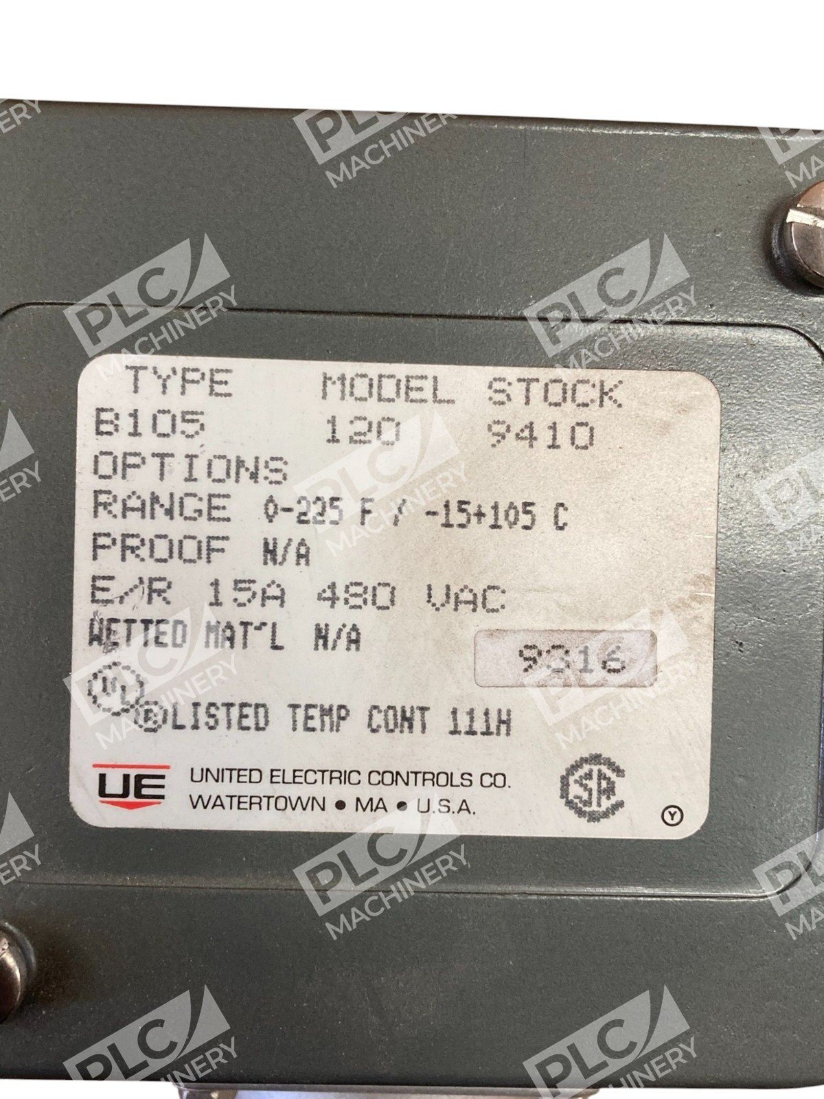 United Electric UE 0-255F 15A 480VAC Temperature Controller B105 120 9410 - Image 4