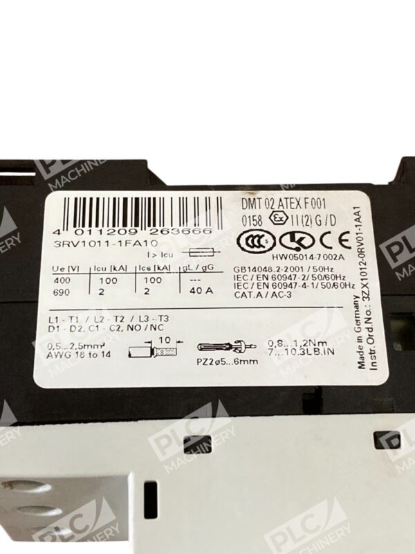 Siemens 3.5-5A Class 10 65A Sirius Circuit Breaker 3RV1011-1FA10 - Image 6