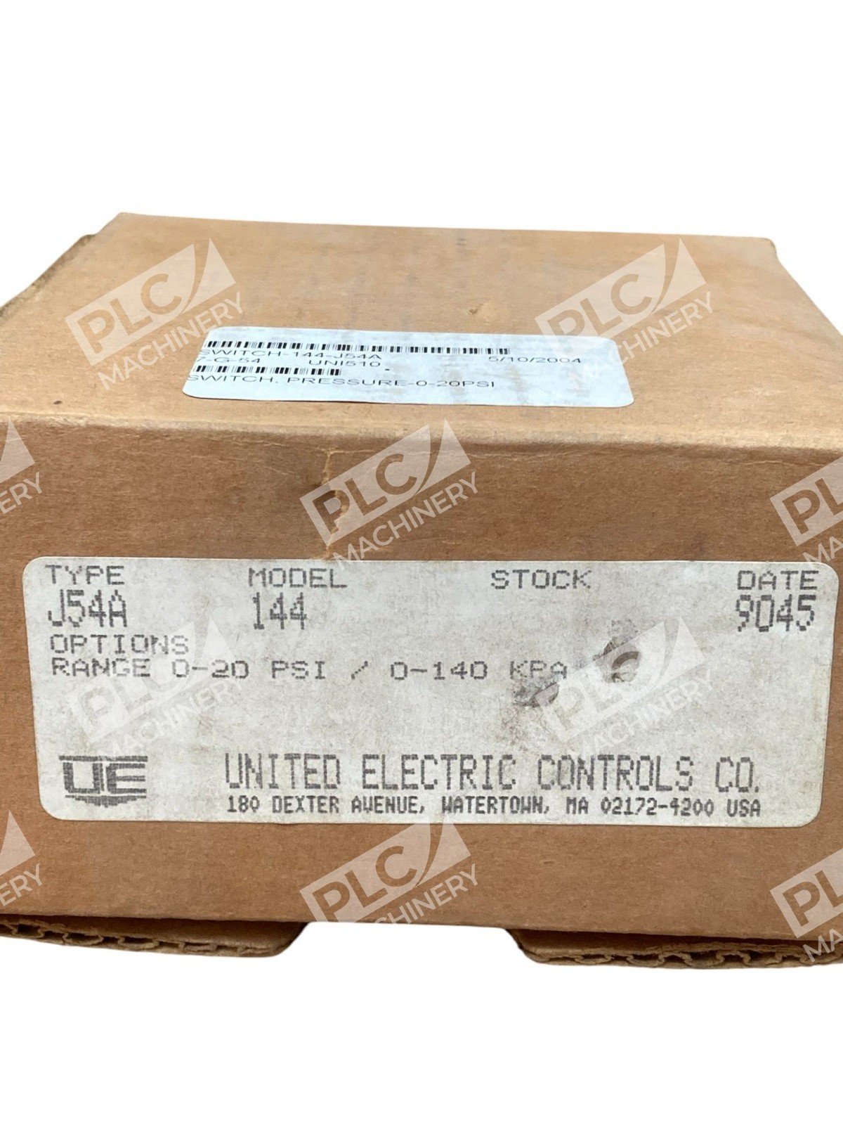 United Electric UE 15A 480VAC 0-20PSI 25PSI Pressure Switch J54A 144 - Image 2