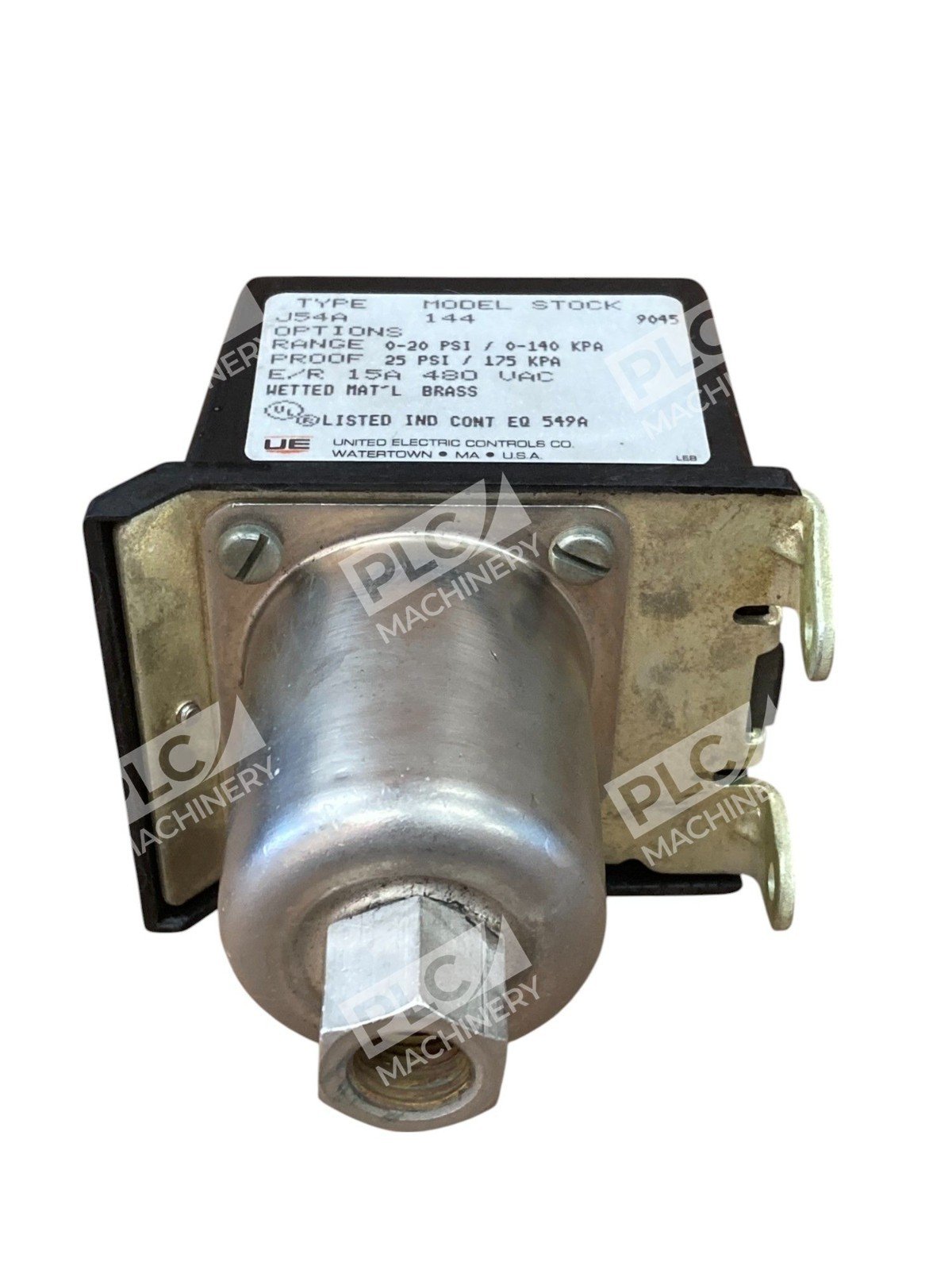 United Electric UE 15A 480VAC 0-20PSI 25PSI Pressure Switch J54A 144 - Image 3