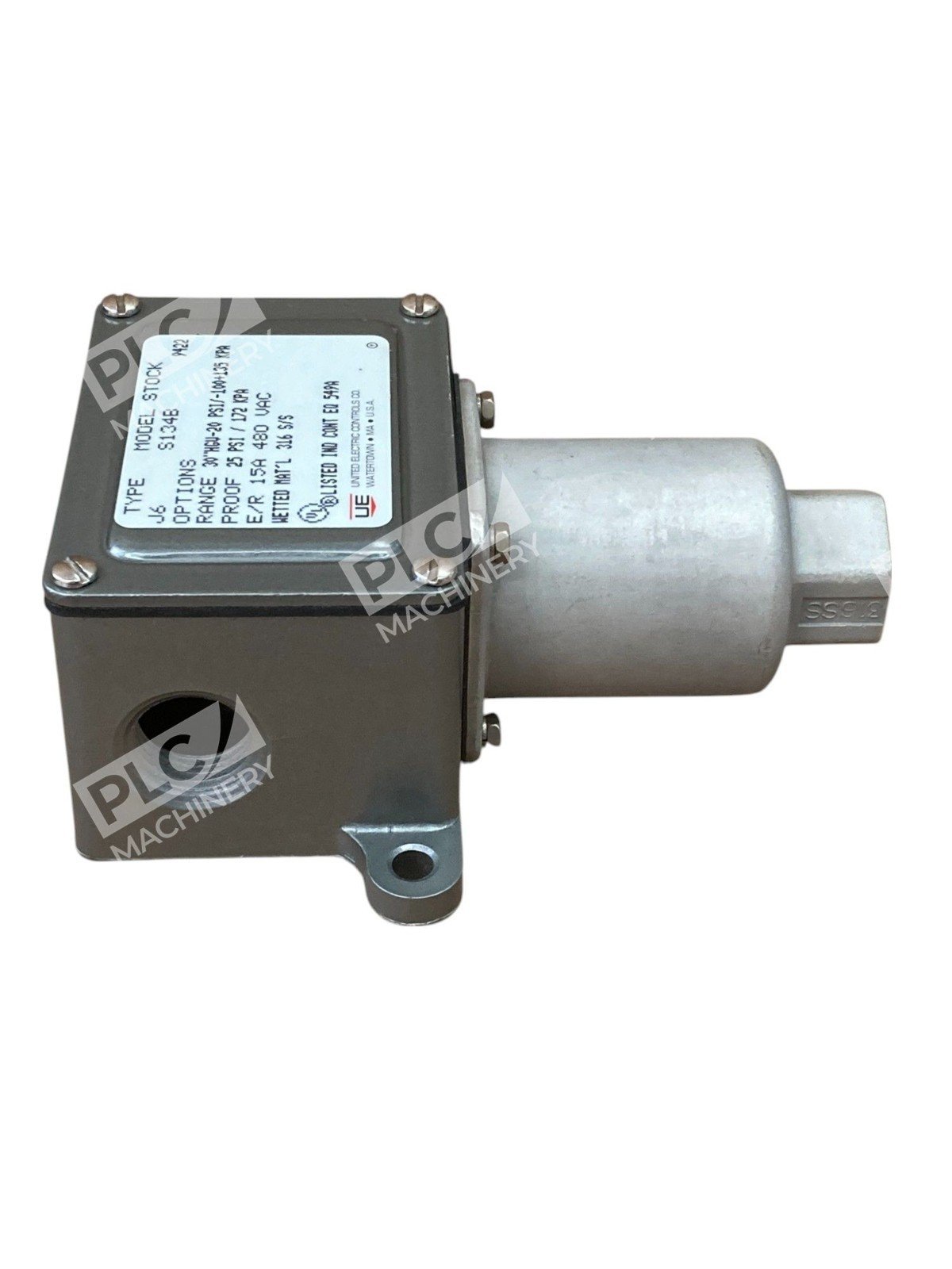 United Electric UE 15A 480VAC 30"HGV-20 PSI 25PSI Pressure Switch J6 S134B - Image 5