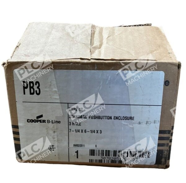 Cooper B-Line PB3 Type 12 Standard Pushbutton Enclosure 3 Hole 7-1/4x61-1/4x3