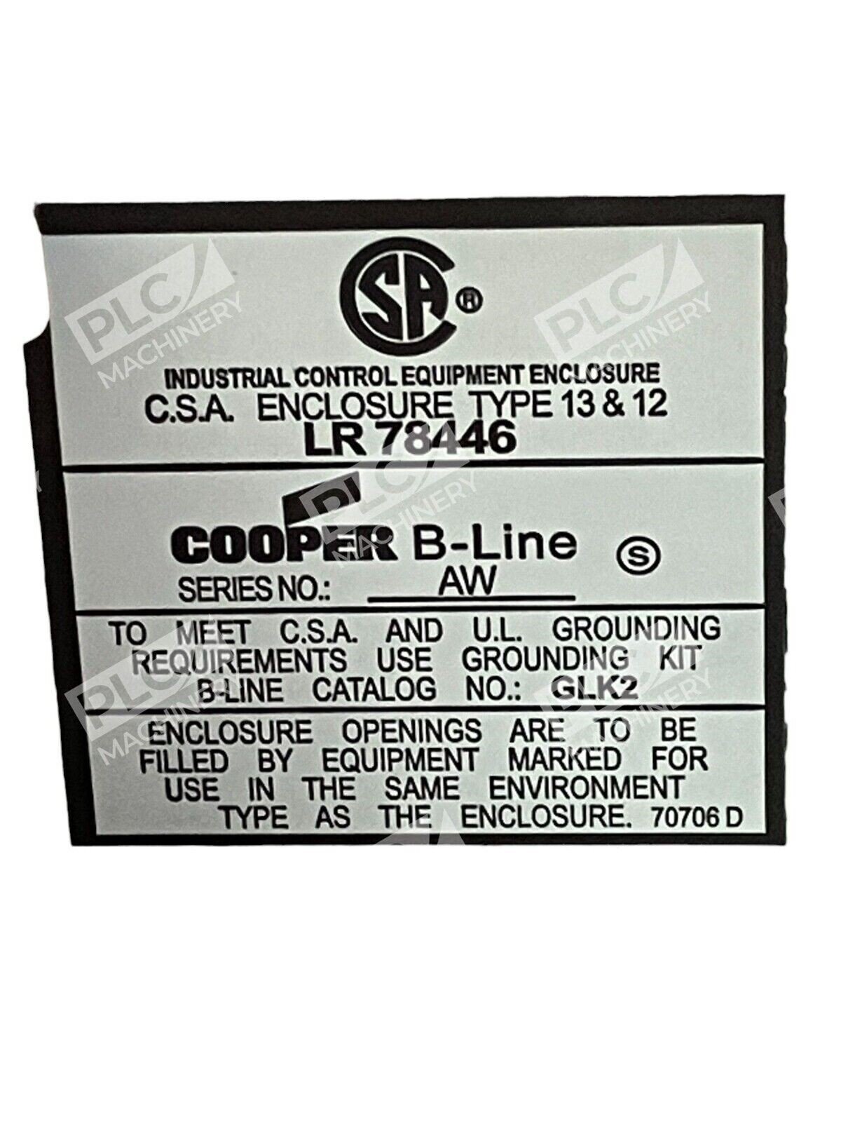Cooper B-Line PV4 Type12 Vertical Pushbutton Enclosure 4 Hole 10-1/4x3-1/4x2-3/4 - Image 3