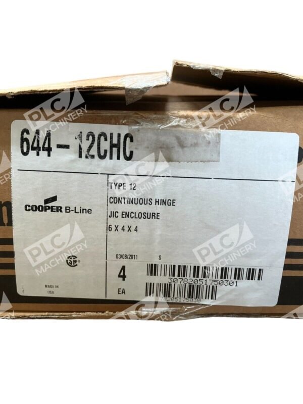 Cooper B-Line 644-12CHC Type 12 Continuous Hinge JIC Enclosure 6x4x4 - Image 2