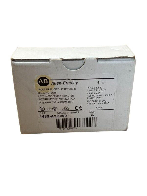 Allen Bradley 1489-A2D050 /A 2 Pole Industrial Circuit Breaker 5A
