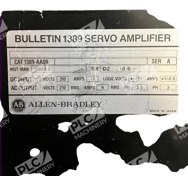Allen Bradley AB Bulletin 1389 Servo Amplifier 1389-AA09 /A - Image 2