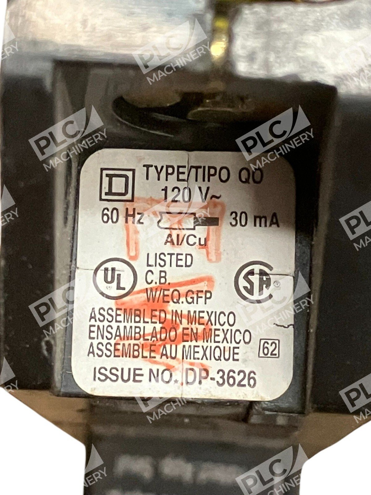 Square D 30A 10kA DP-3626 Circuit Breaker With Auxiliary Contacts A QOB130GFI - Image 2