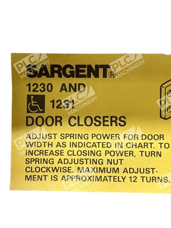 Sargant 1230 Door Closers A6525B 803H - Image 2