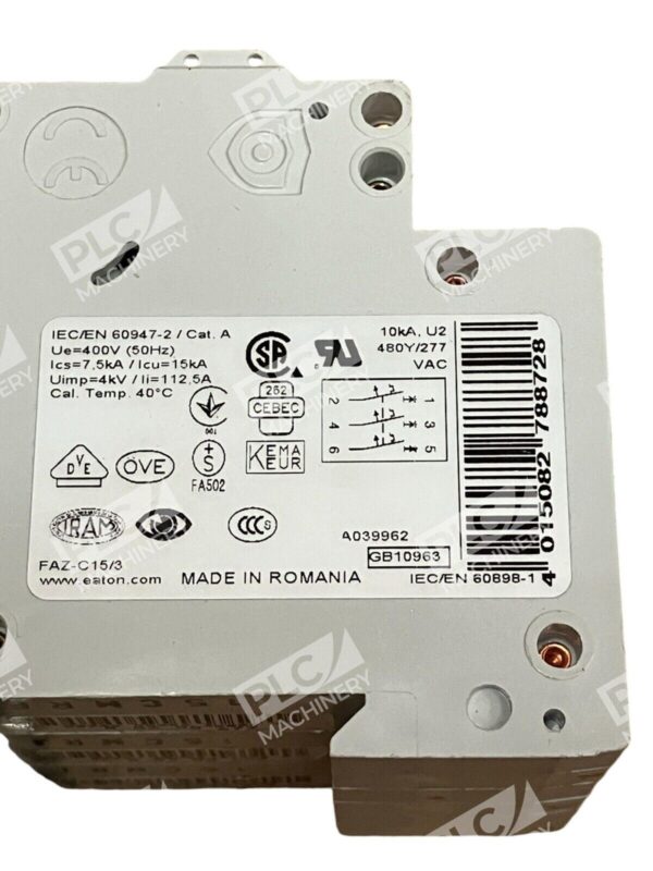 Eaton xEffect 15A Circuit Breaker FAZ-C15/3 - Image 3