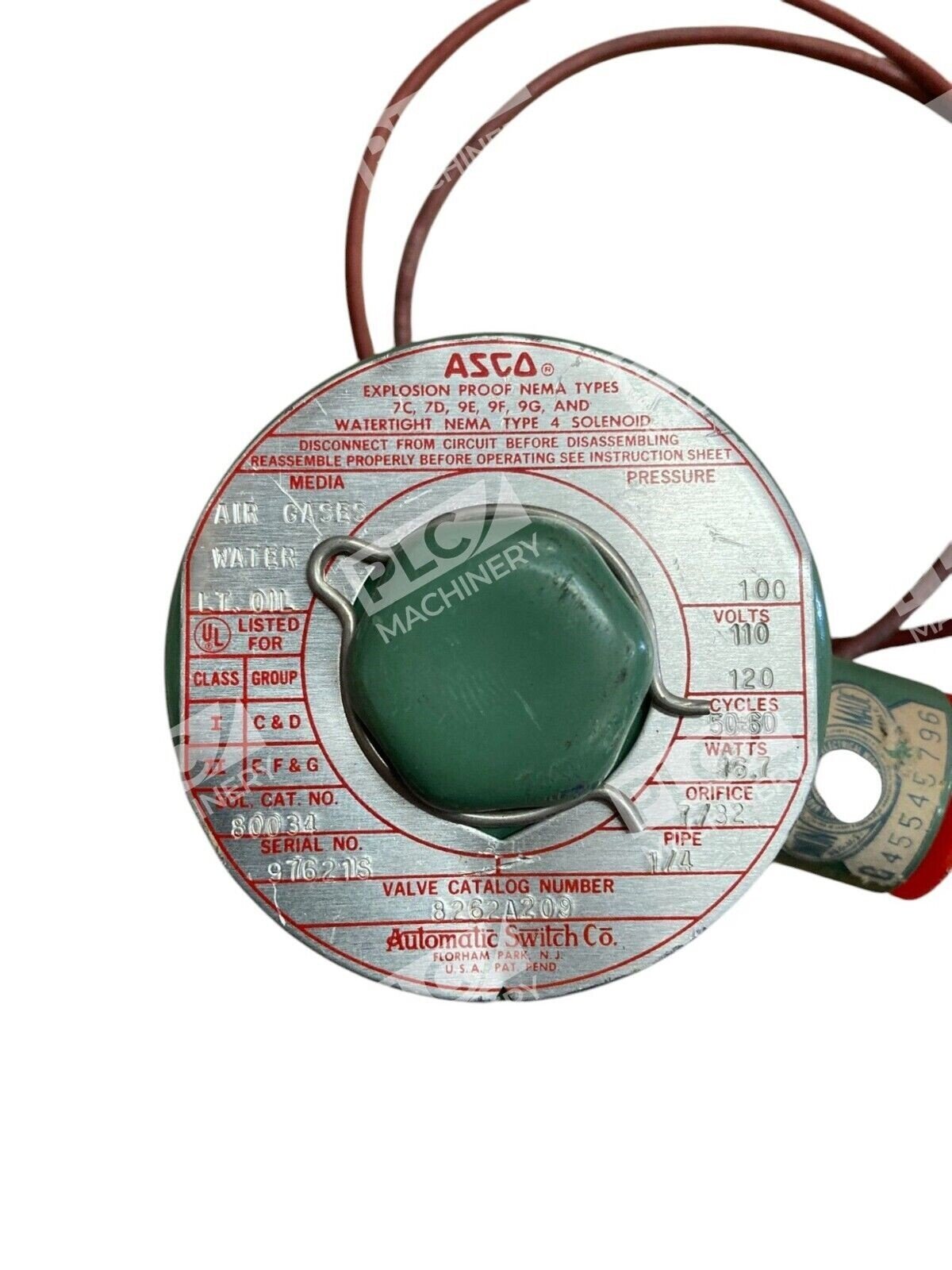 ASCO Automatic Switch Co 16.7W Solenoid Valve 8262A209 - Image 2