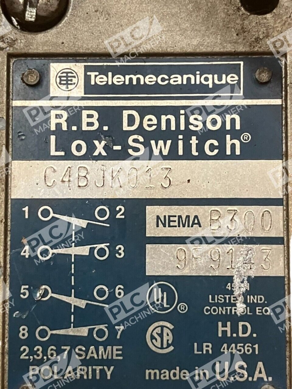 Telemecanique Nema B300 R.B. Denison Lox-Switch C4BJK013 - Image 3