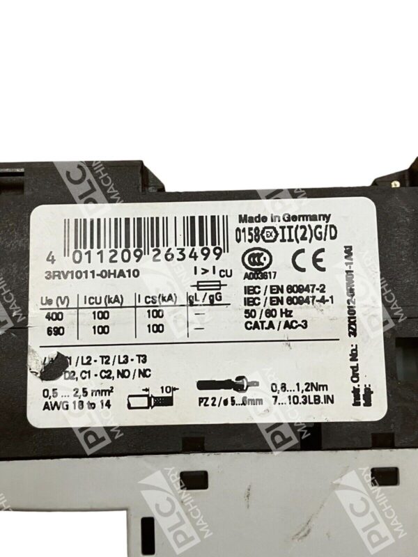 Siemens 0.55A-0.8A Circuit Breaker 3RV1011-0HA10 - Image 3