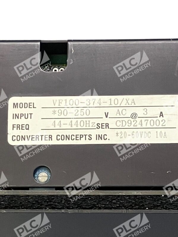 Converter Concepts 90-250VAC 3A 44-440Hz 20-60VDC 10A VF100-374-10/XA - Image 2