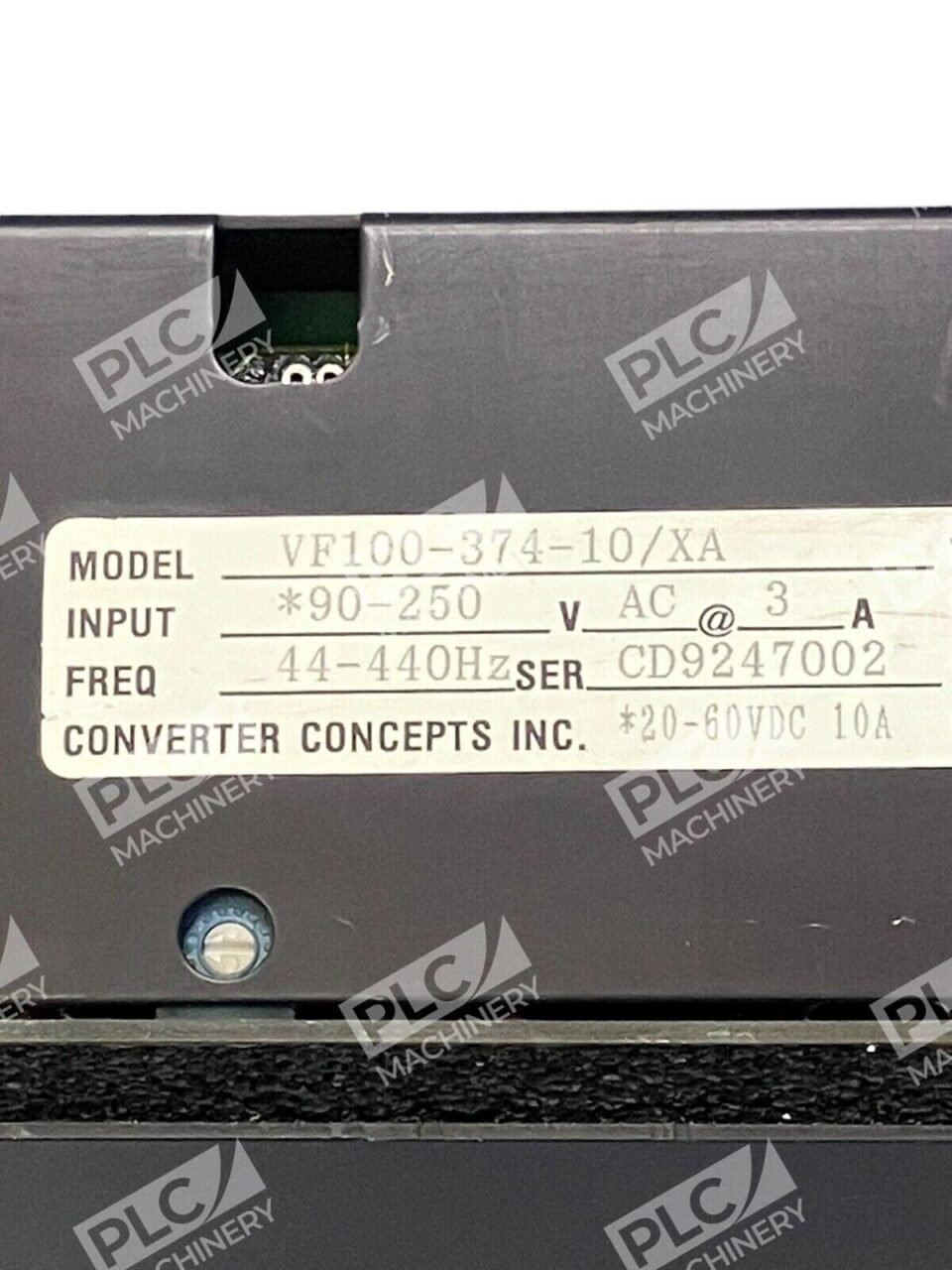 Converter Concepts 90-250VAC 3A 44-440Hz 20-60VDC 10A VF100-374-10/XA - Image 2