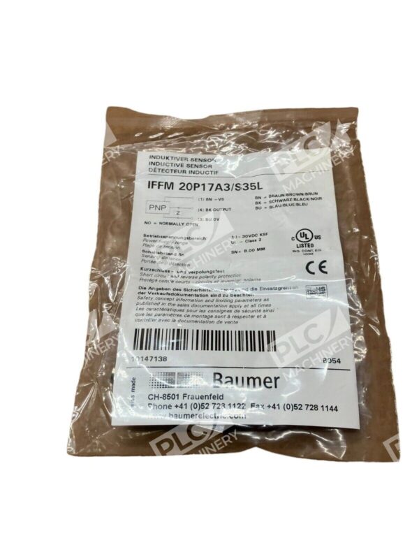 Baumer IFFM 20P17A3/S35L 10-30VDC Inductive Sensor