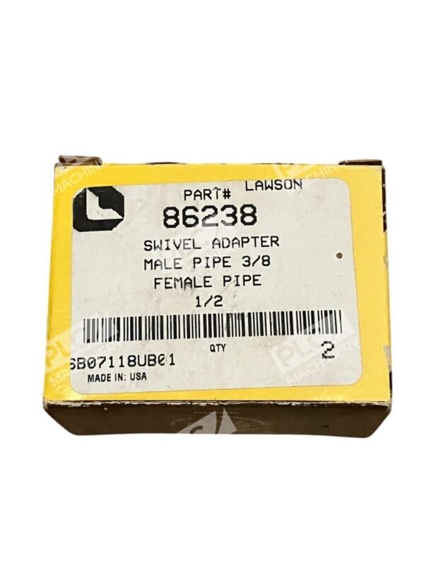 Lawson Male Pipe 3/8 Female Pipe 1/2 Swivel Adapter 86238 (Box of 2)
