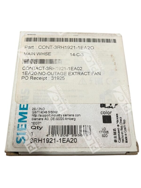 Siemens Auxiliary Switch Contact Block 3RH1921-1EA20