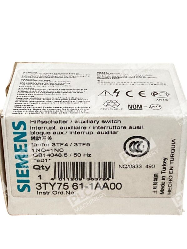 Siemens GB14048.5/50Hz Auxiliary Switch 3TY7561-1AA00 - Image 2