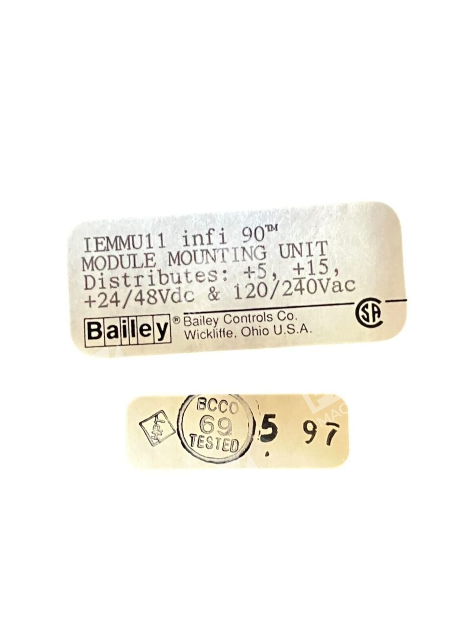 Bailey 6642425-1 Rev A infi 90 Module Mounting Unit IEMMU11 - Image 5