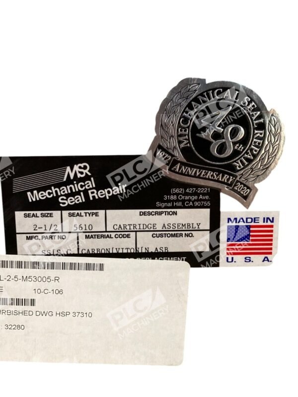 MSR Mechanical Seal Assembly 2.5-M53005-R Cartridge Assembly 2-1/2 5610 - Image 2