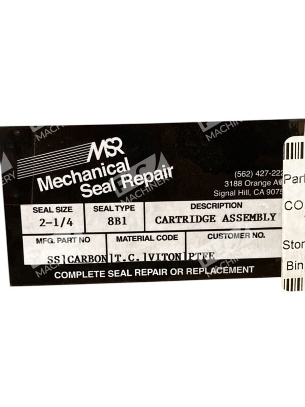 MSR Mechanical Seal Repair 8B1-SN-TB1300-01 Seal Cartridge Assembly 2-1/4 8B1 - Image 2