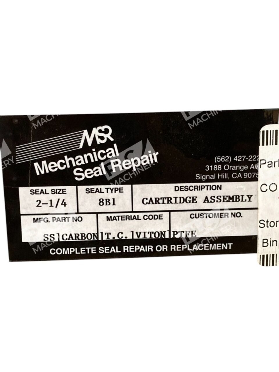MSR Mechanical Seal Repair 8B1-SN-TB1300-01 Seal Cartridge Assembly 2-1/4 8B1 - Image 2