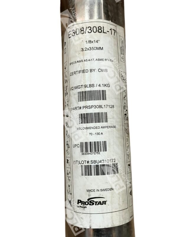 Praxair PRSP308L17128 ProStar 70-130A 9lb 1/8x14" Welding Rod E308/308L-17 - Image 2