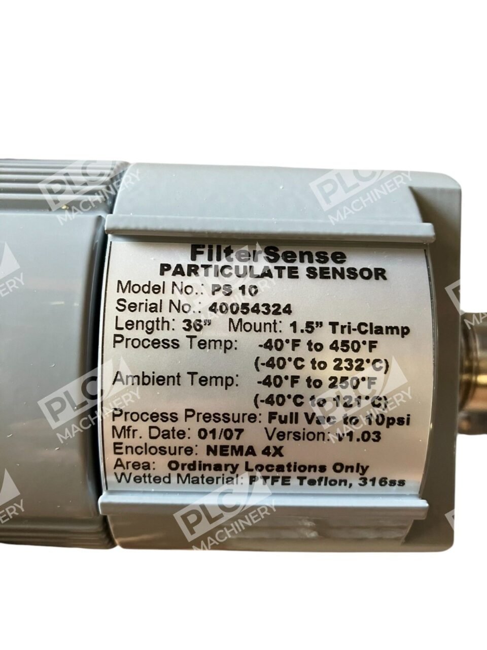 FilterSense PS10 36" 1.5" Tri-Clamp 10PSI NEMA 4X Particulate Sensor PS 10 - Image 3