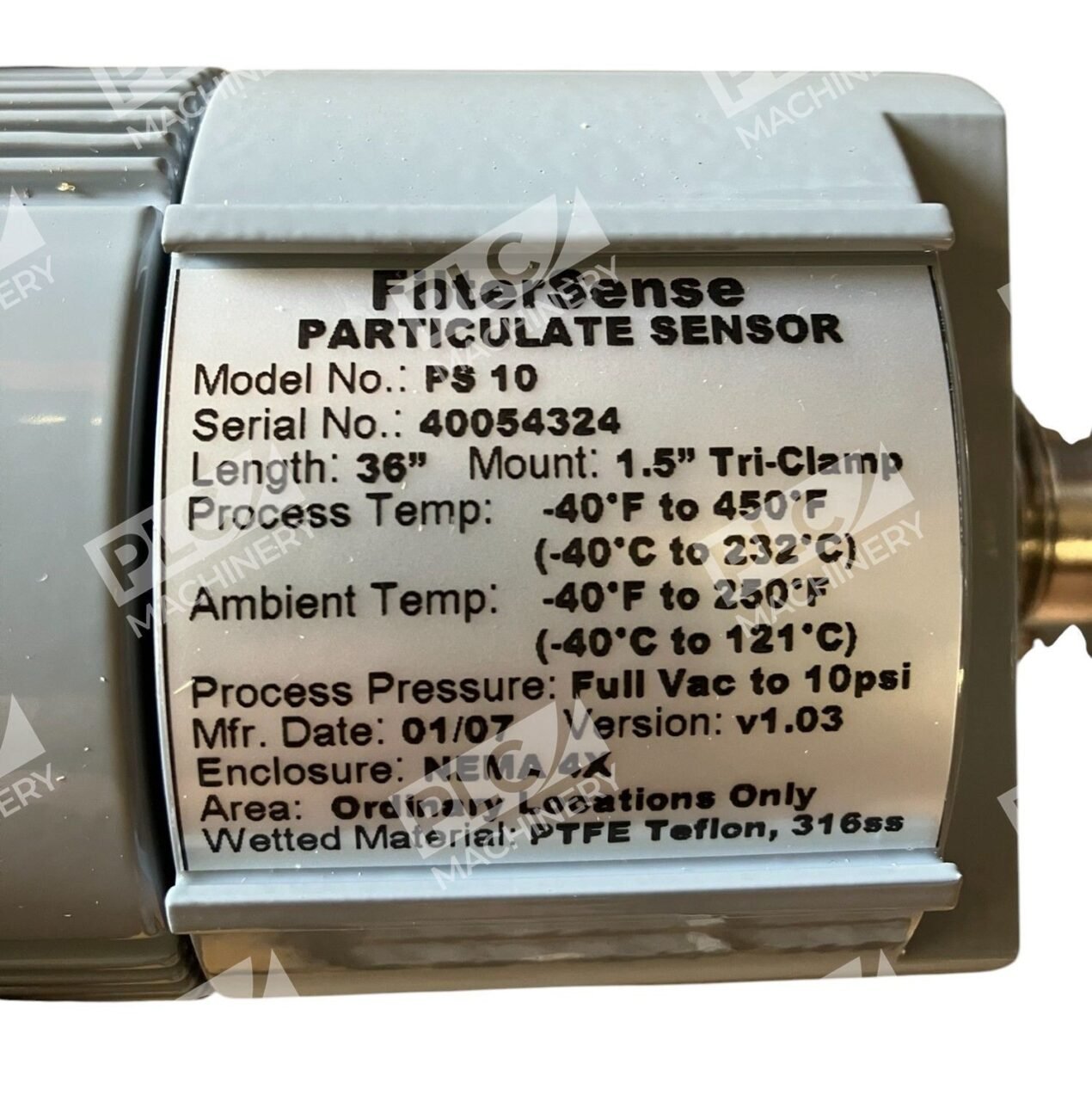 FilterSense PS10 36" 1.5" Tri-Clamp 10PSI NEMA 4X Particulate Sensor PS 10 - Image 4