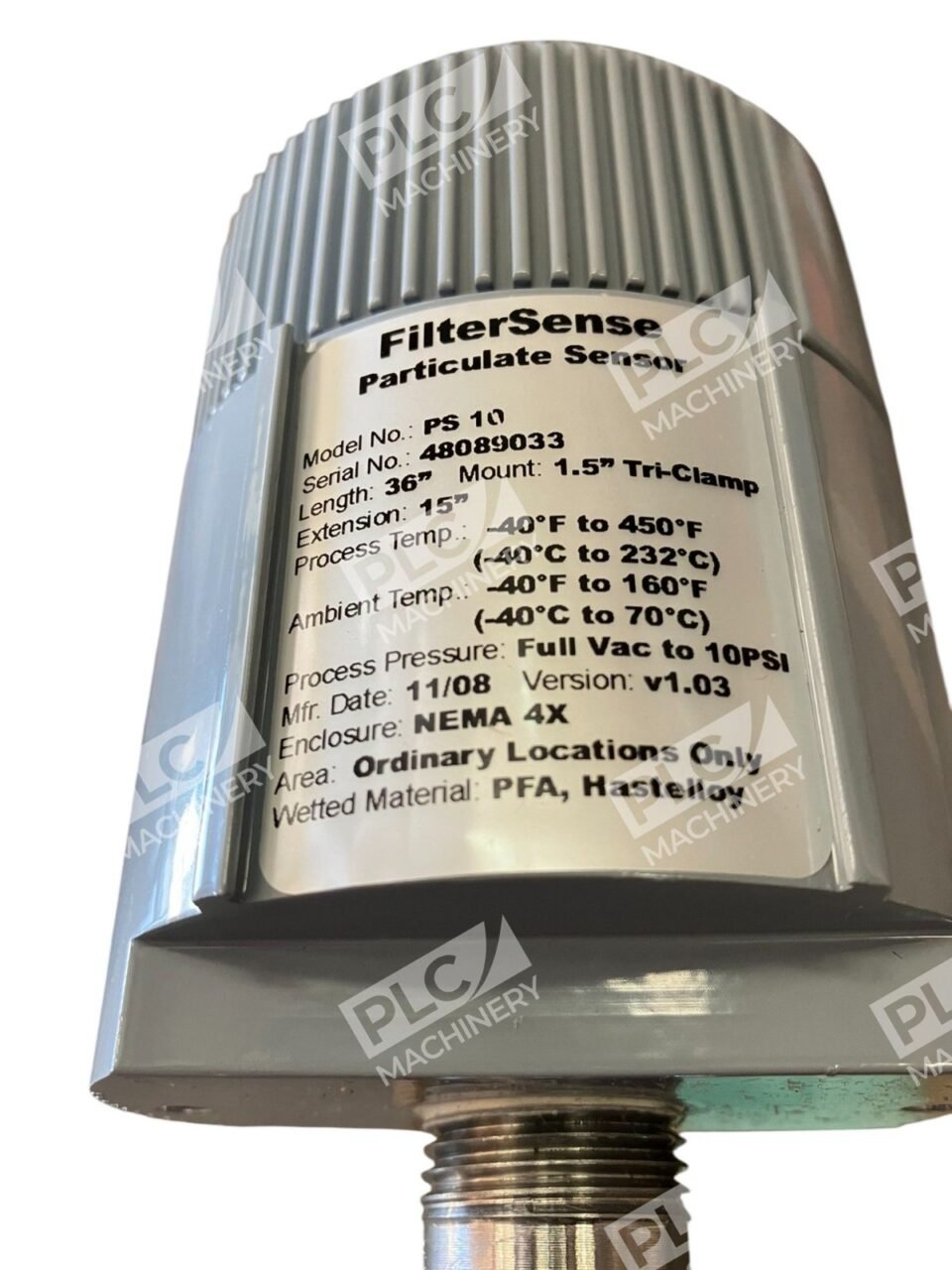 FilterSense PS10 1.5" Tri-Clamp 36" 10PSI NEMA 4X Particulate Sensor PS 10 - Image 5
