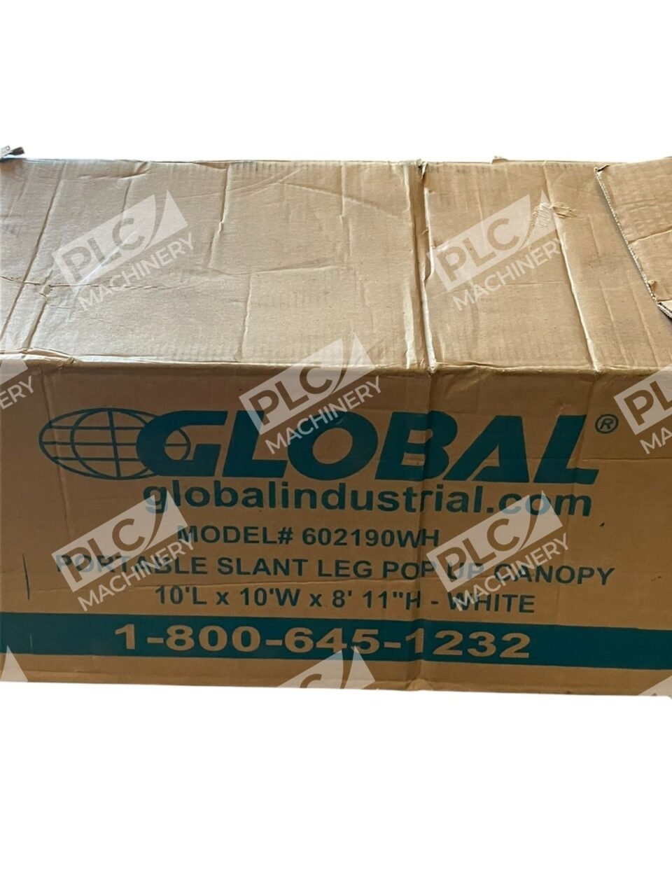 Global 10'Lx10'Wx8'11"H White Portable Slant Leg Pop Up Canopy 602190WH