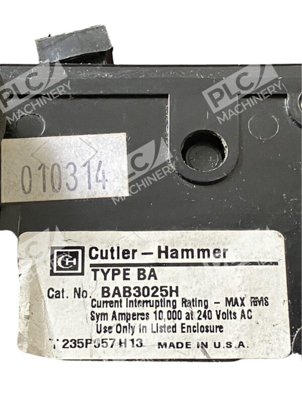 Cutler Hammer BAB3025H Type BA Circuit Breaker 3 Pole - Image 2