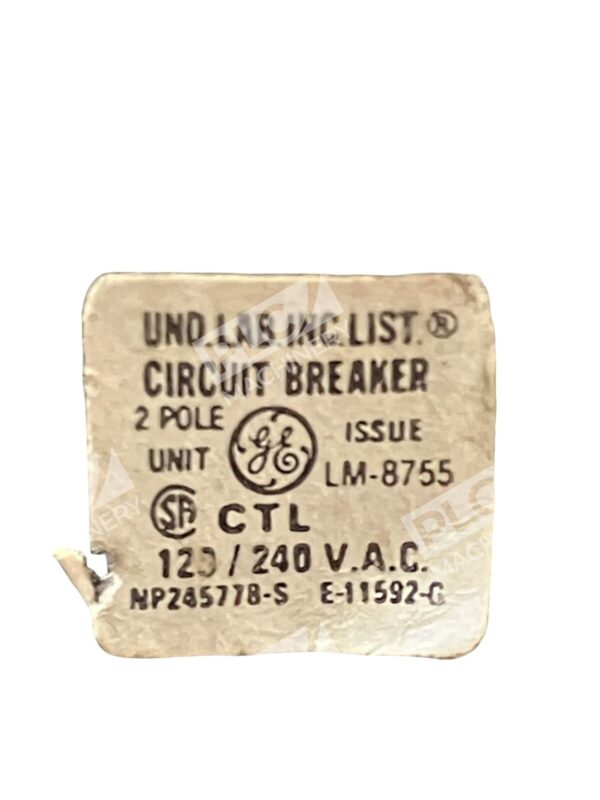 General Electric E-11592-G Circuit Breaker 2 Pole - Image 2