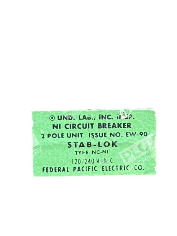 Und. Lab Inc. EW-90 NI Circuit Breaker 2 Pole Stab-Lok Type NC-NI - Image 2