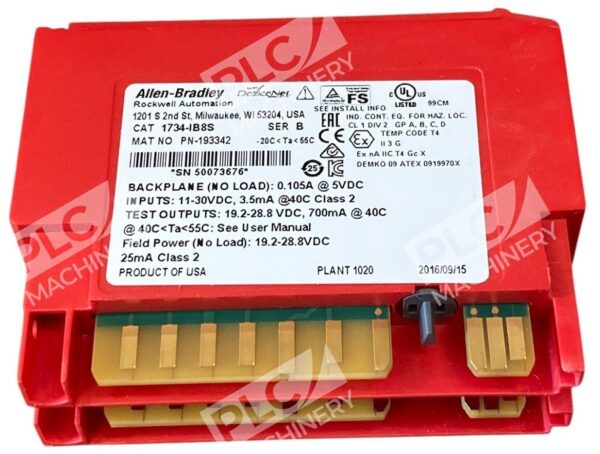 Allen Bradley AB 193342 11-30VDC 3.5mA 24VDC Safety Sink Input 1734-IB8S /B