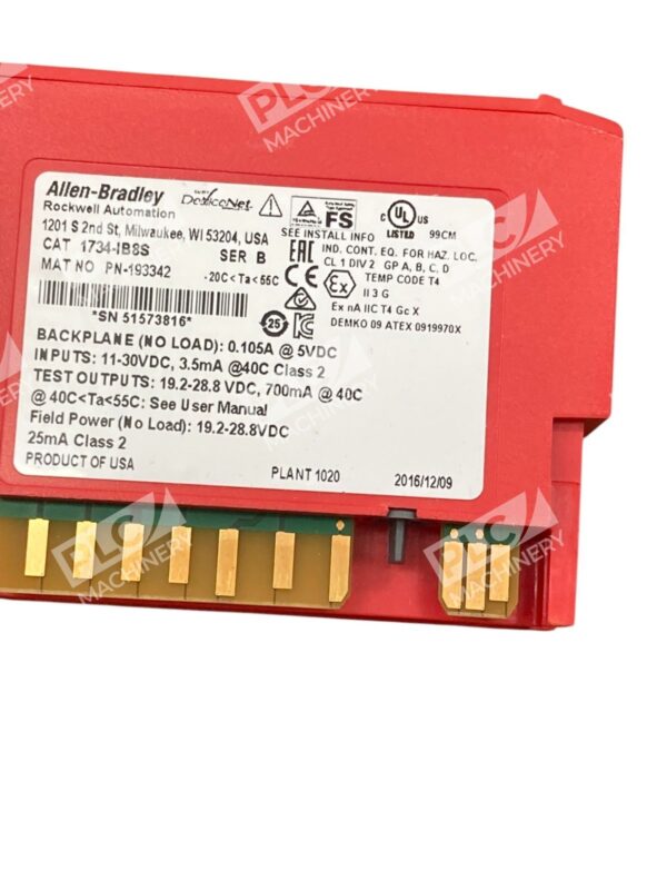 Allen Bradley AB 193342 11-30VDC 3.5mA 24VDC Safety Sink Input 1734-IB8S /B - Image 3