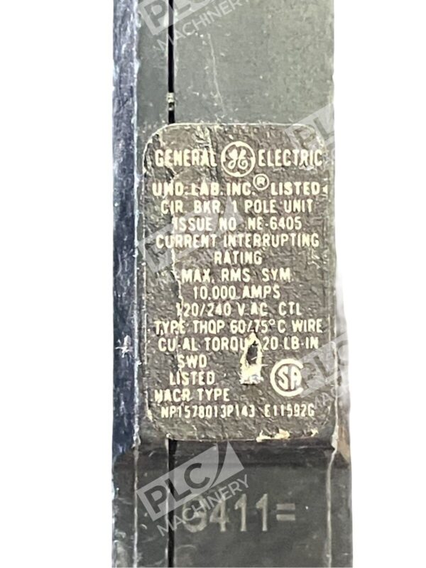 General Electric Und. Lab Inc. NE-6405 Circuit Breaker 1 Pole E11592G - Image 2